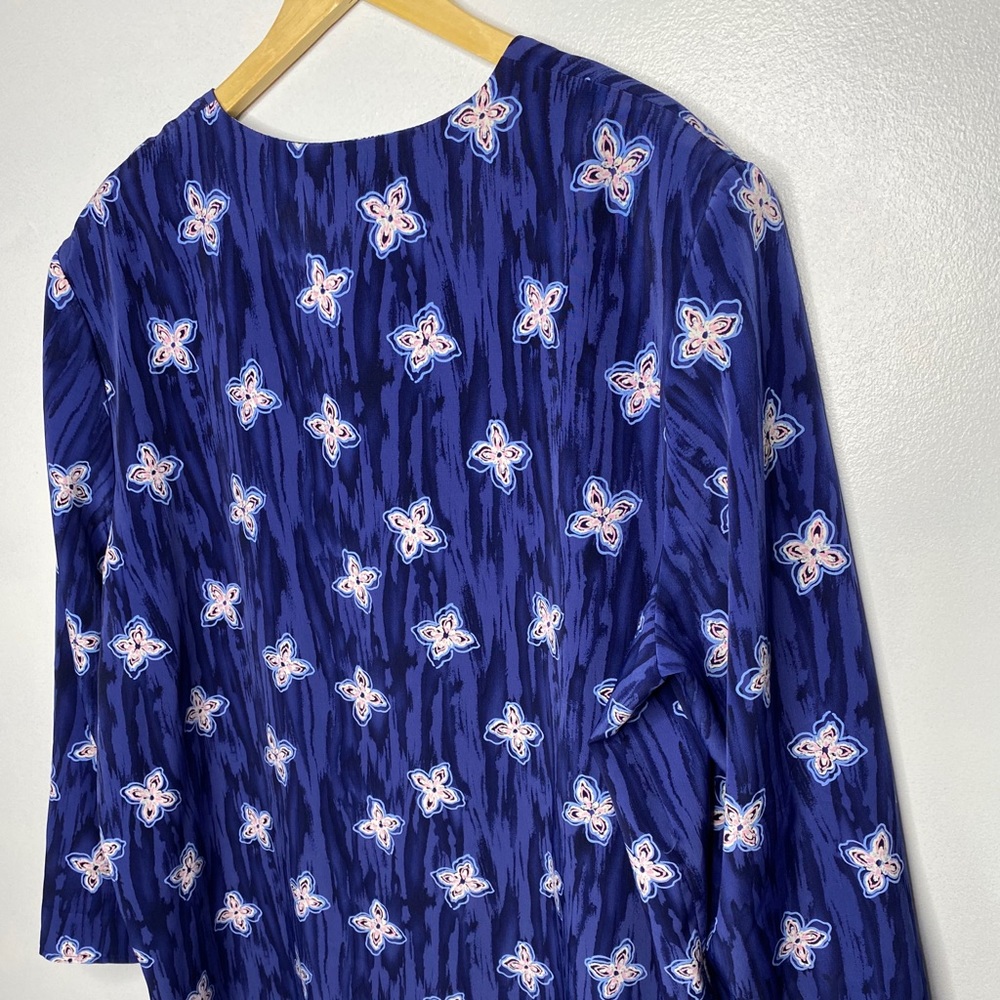 Graver Studio 2XL Button up Blue Print Top Relaxed